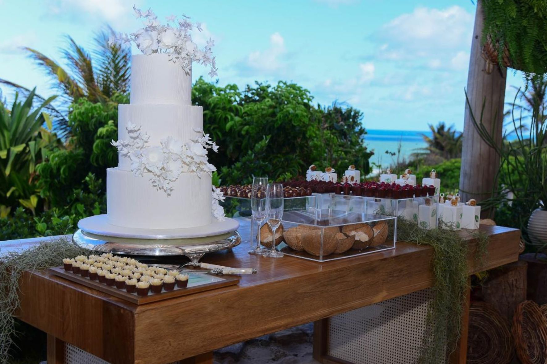 casamento na praia de Sibaúma bolo