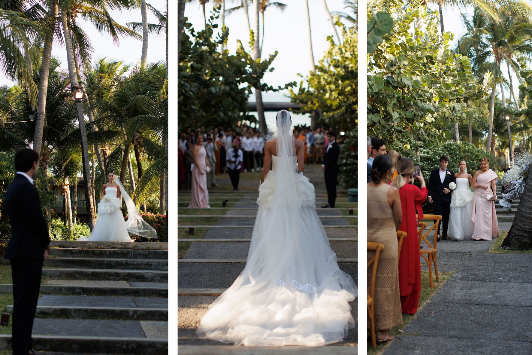 entrada da noiva no casamento na praia
