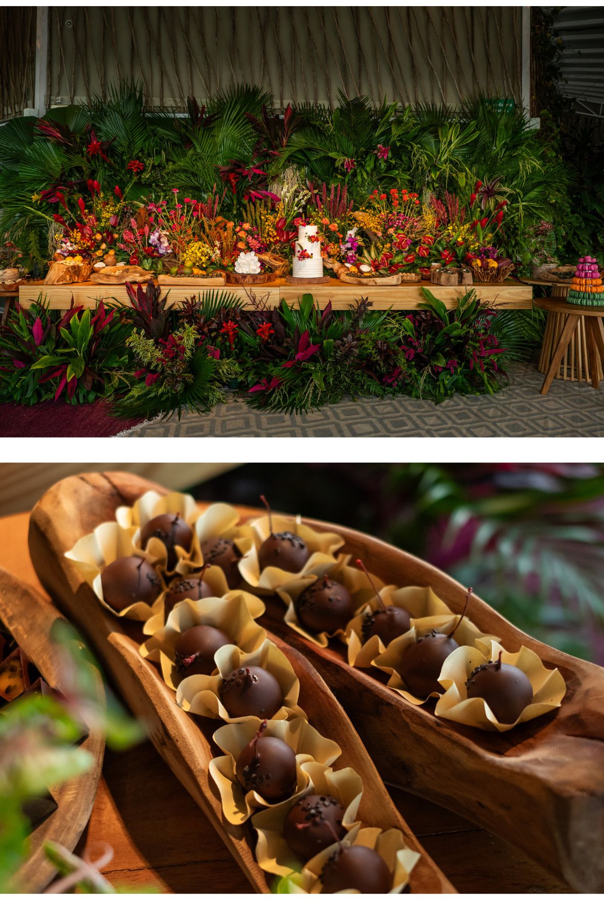 mesa de bolo para casamento na praia