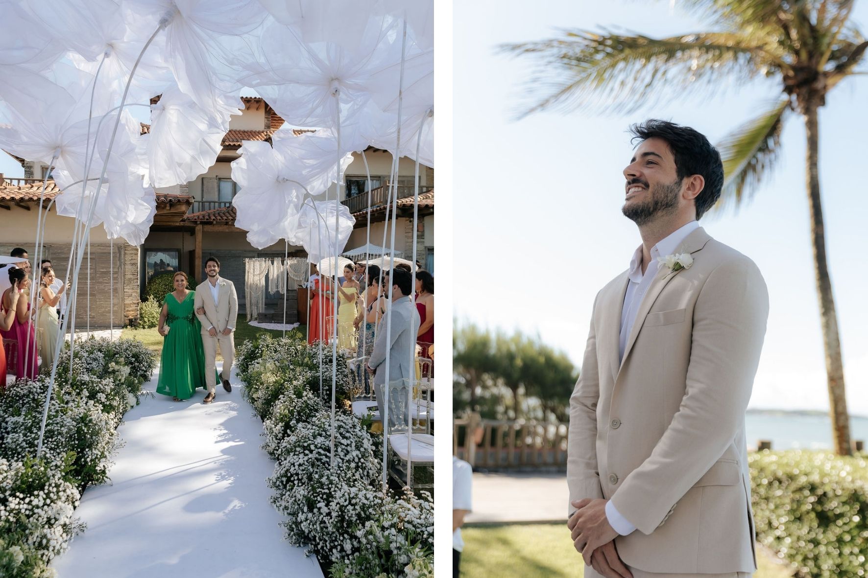 entrada do noivo - casamento na praia