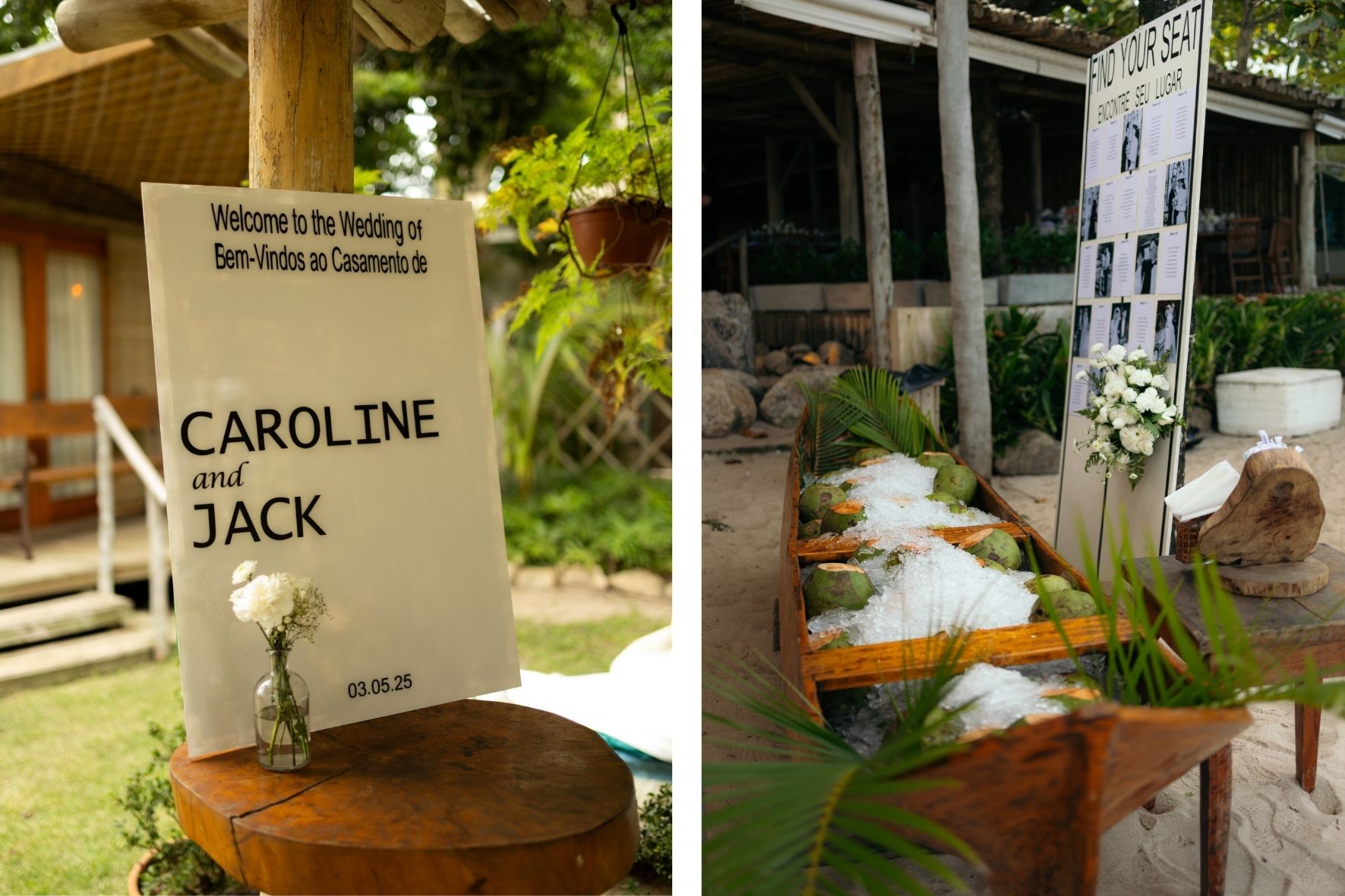 casamento na praia welcome