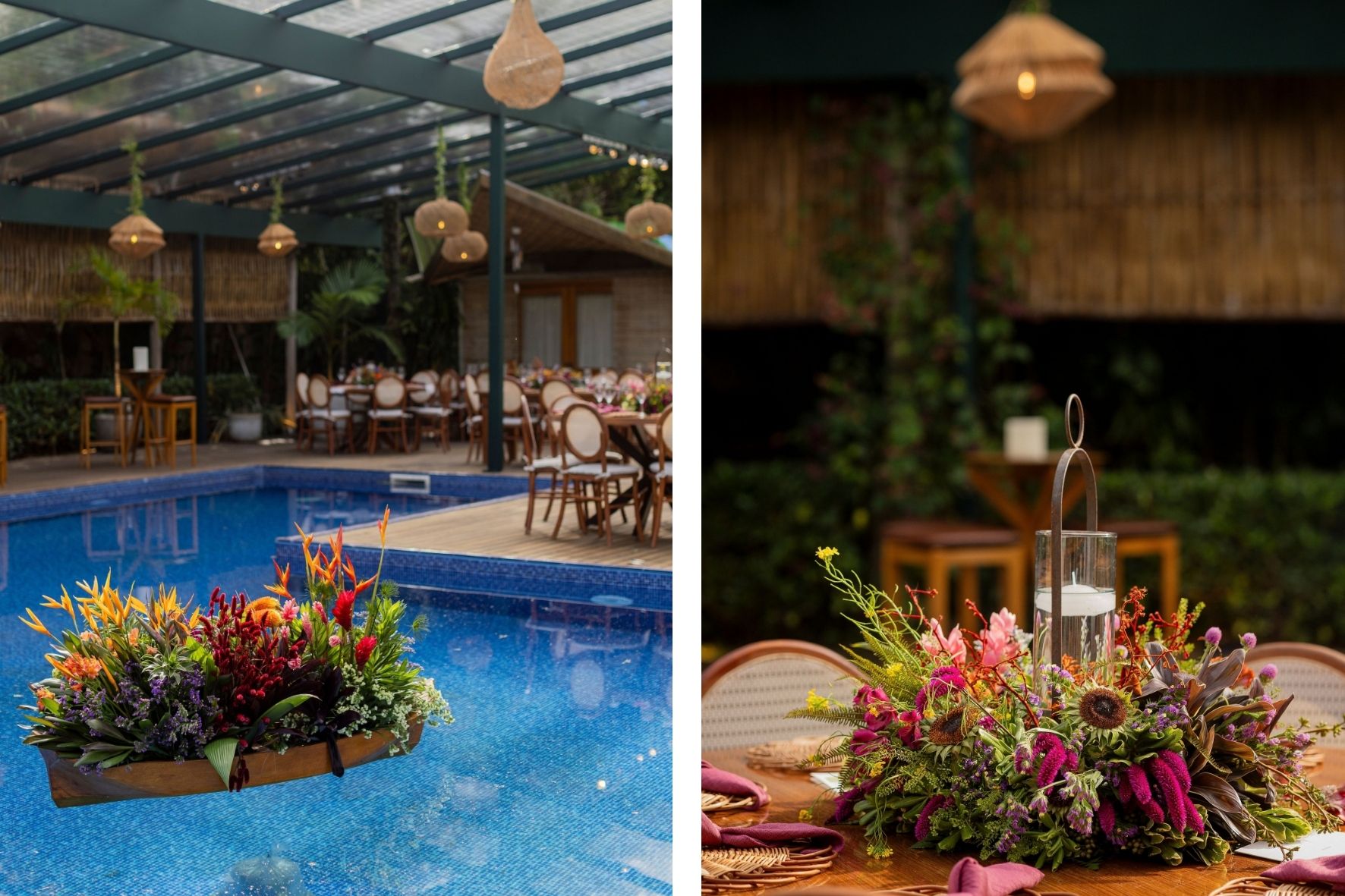 Detalhes da decoração do Destination Wedding no Luai Cabanas