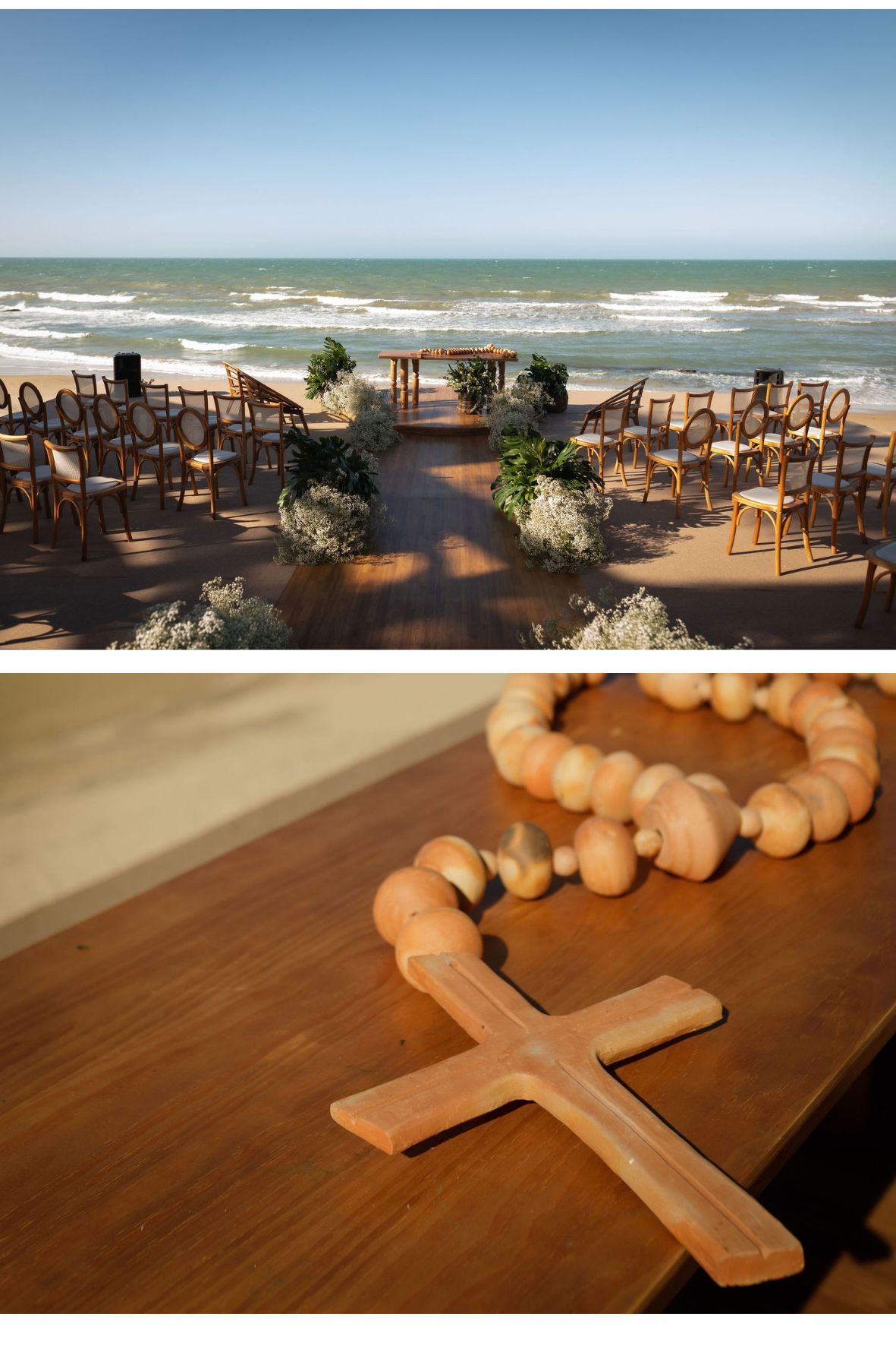 detalhes do Altar de casamento na praia da Taiba no Ceará