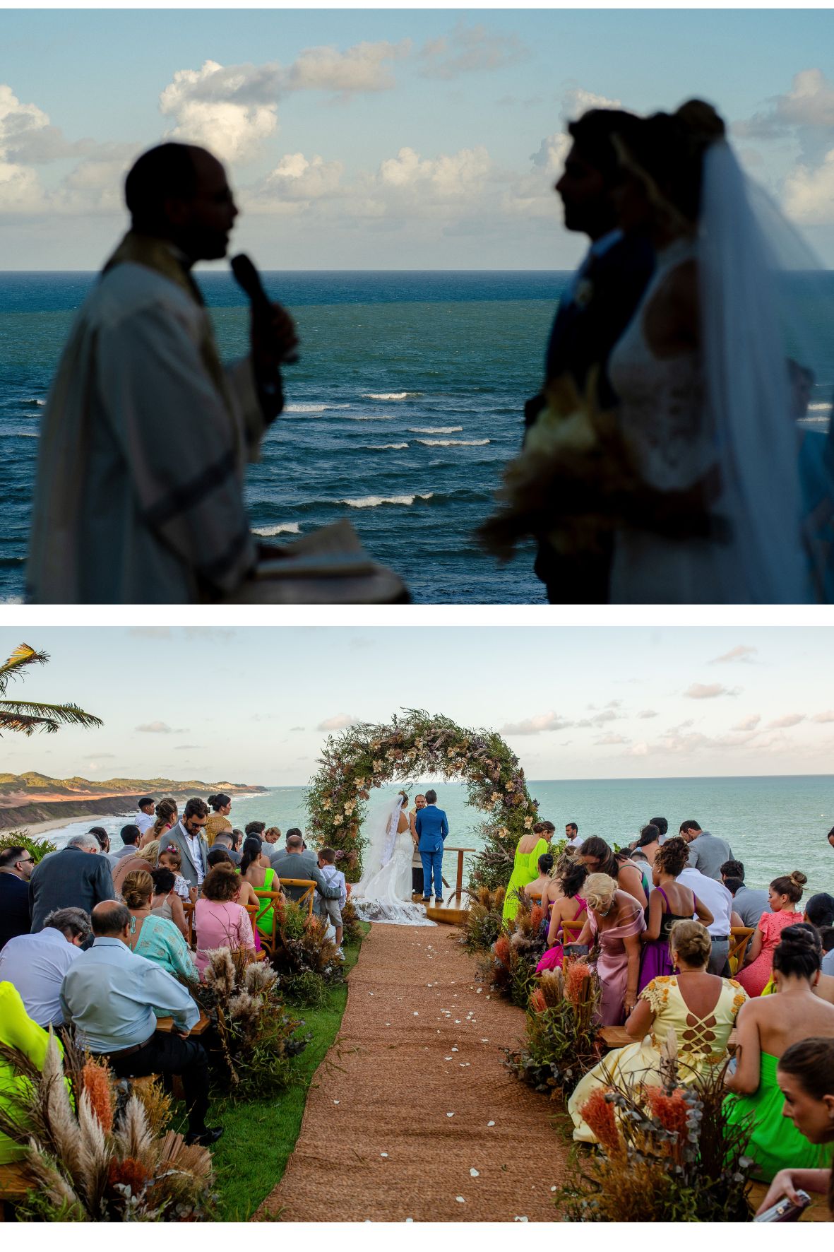 cerimônia católica de casamento na praia