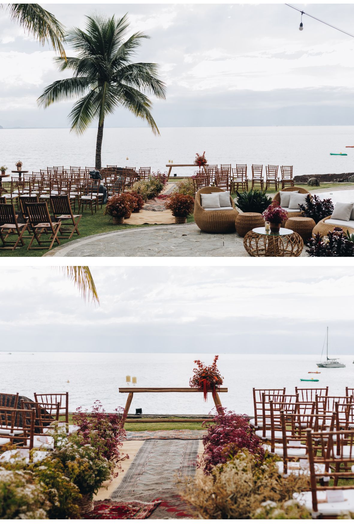 casamento na praia sem areia com decoração colorida