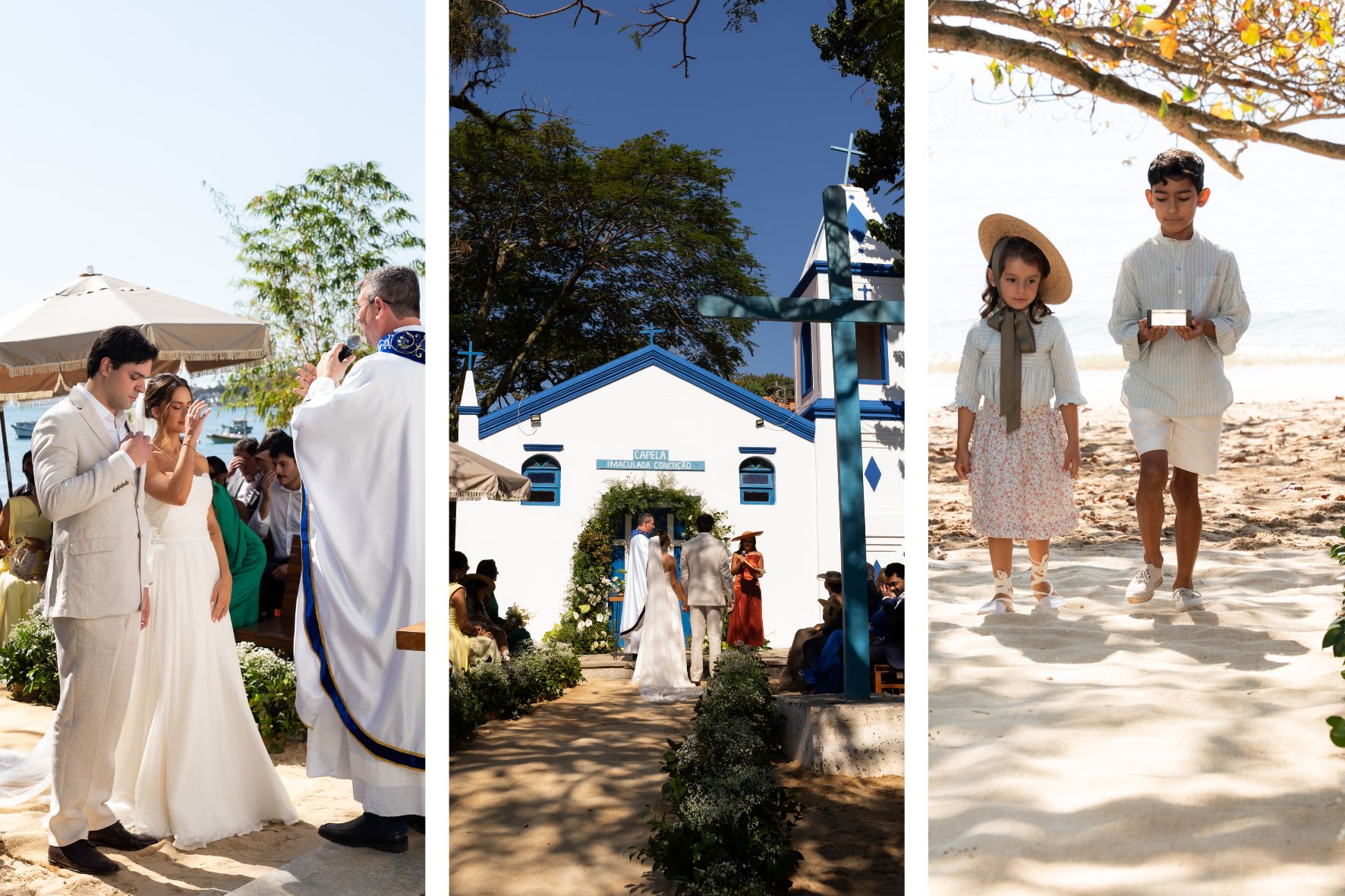 cerimônia católica de Casamento Pé na areia