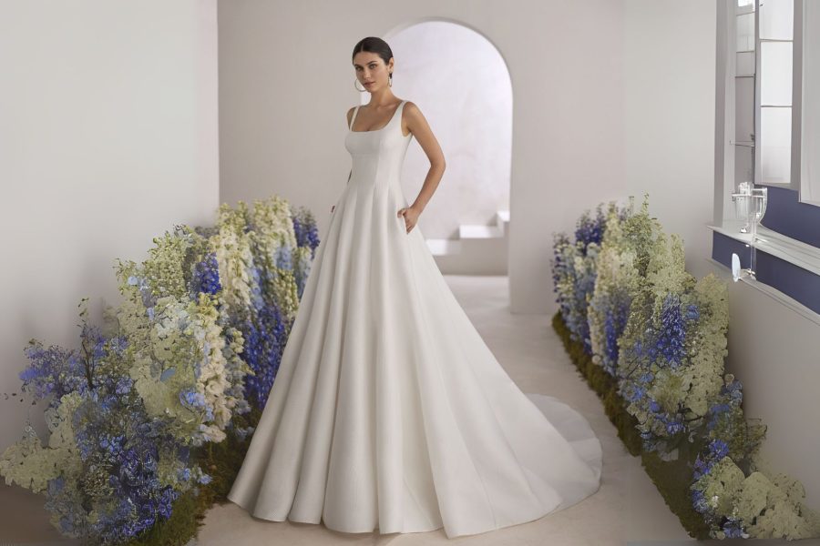 vestido de noiva rosa clara