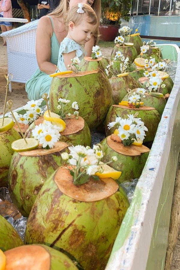 canoa de coco casamento na praia