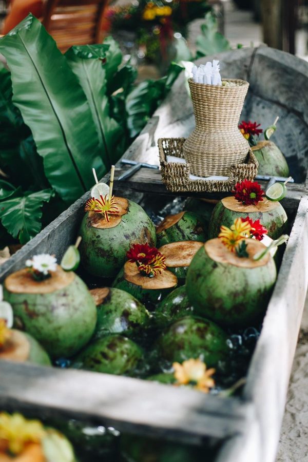 canoa de coco casamento na praia