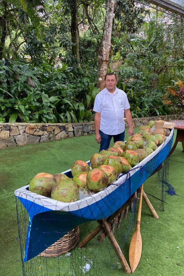canoa de coco casamento na praia
