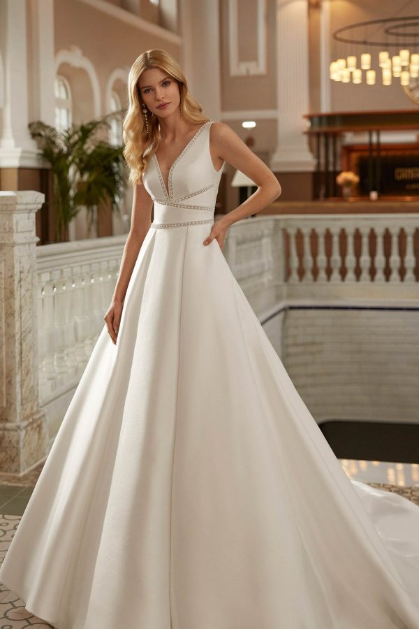 vestido de noiva rosa clara